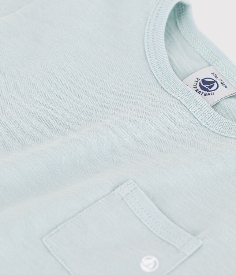 Camiseta de manga corta de punto flameado para beb&eacute; verde BULLE