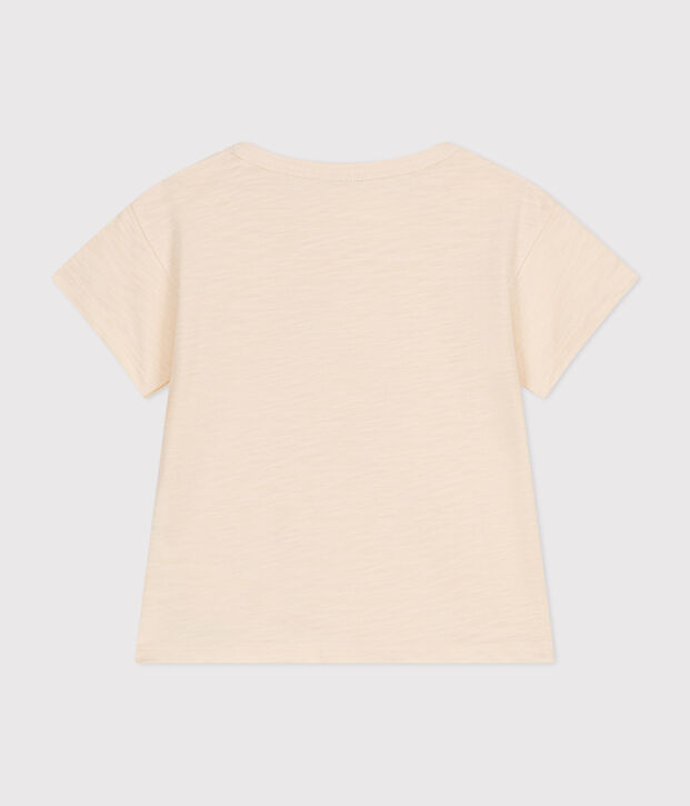 Camiseta de manga corta de jersey flameado para beb&eacute; crudo
