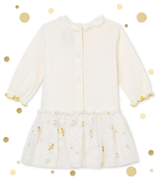 Vestido en tull para bebé niña blanco MARSHMALLOW/blanco MULTICO