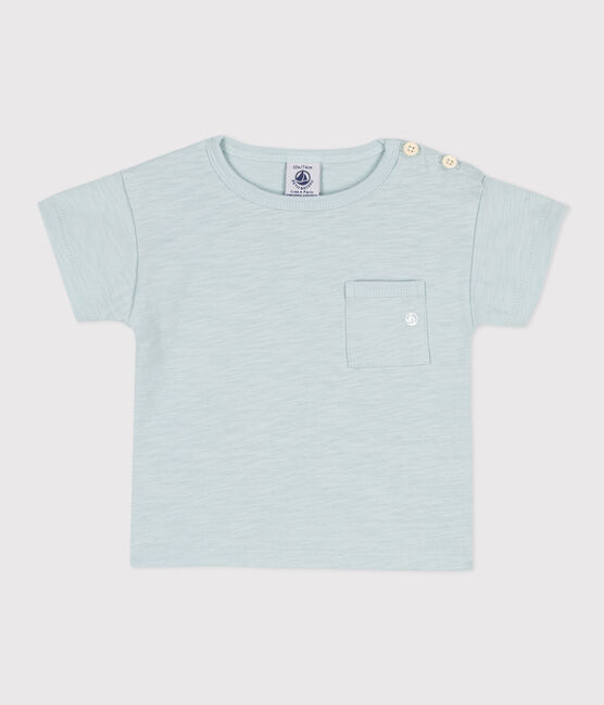Camiseta de manga corta de punto flameado para bebé verde BULLE