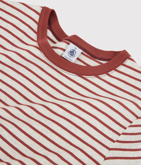 Camiseta L'ICONIQUE con cuello redondo de algodón orgánico de mujer beige MONTELIMAR/ OMBRIE