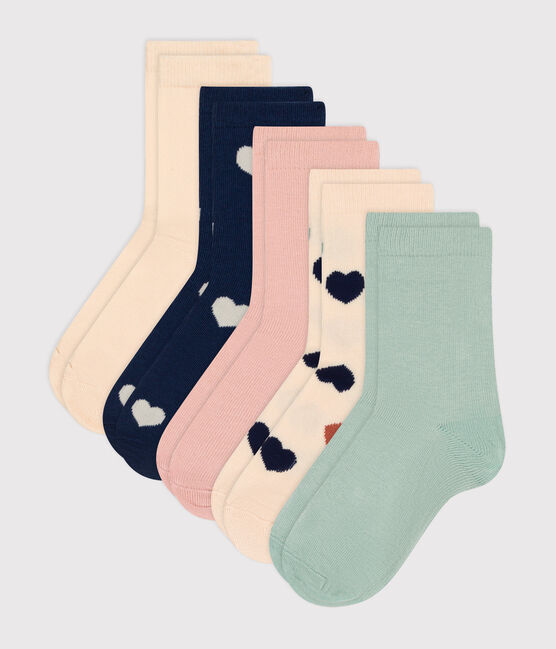 5 pares de calcetines infantiles de algodón con corazones variante 1