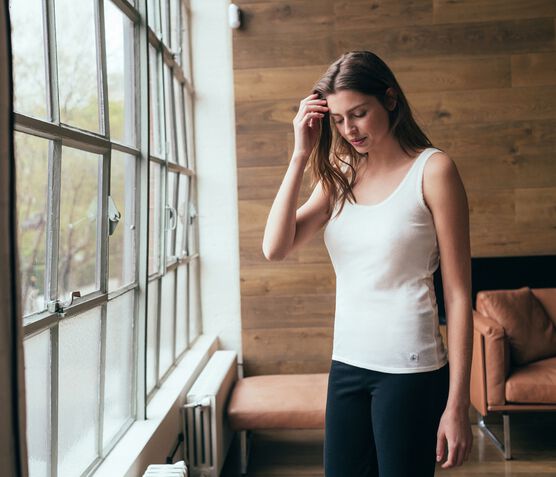 Camiseta de tirantes para mujer de punto 2x2 blanco MARSHMALLOW