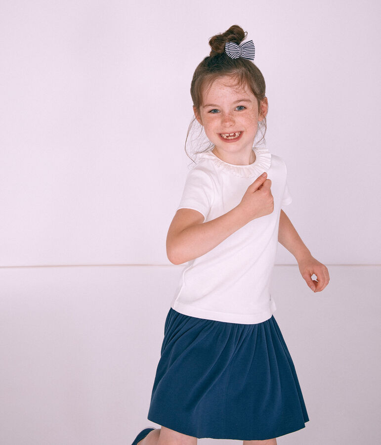 Camiseta manga corta infantil para ni&ntilde;a blanco