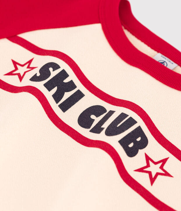 Sudadera de mulet&oacute;n para ni&ntilde;o crudo/rojo