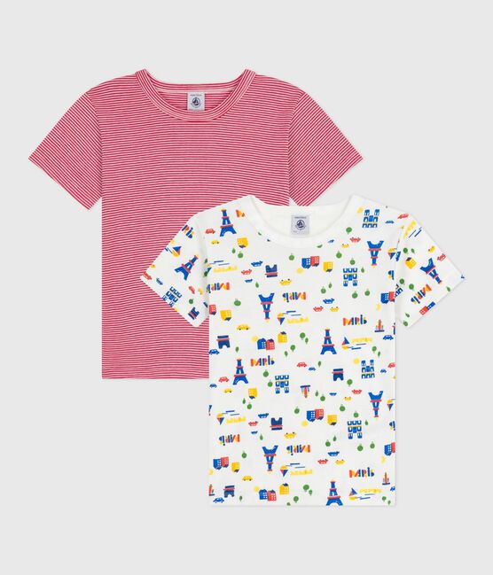 Juego de camisetas infantiles de algodón de manga larga con estampado de París variante 1