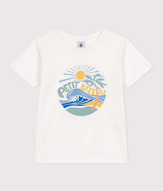 Camiseta infantil de manga corta de algodón con estampado blanco MARSHMALLOW