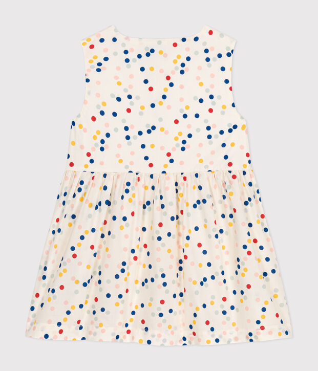 Vestido sin mangas de popelina para beb&eacute; blanco/multicolor