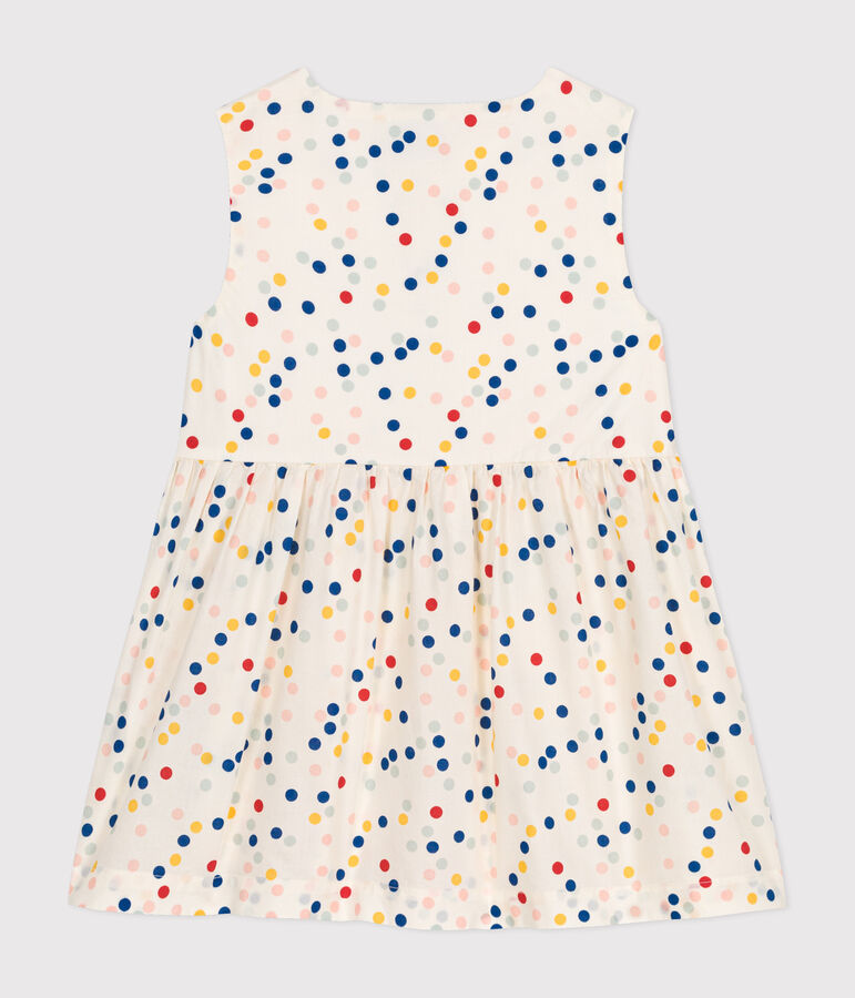 Vestido sin mangas de popelina para beb&eacute; blanco MARSHMALLOW/blanco MULTICO