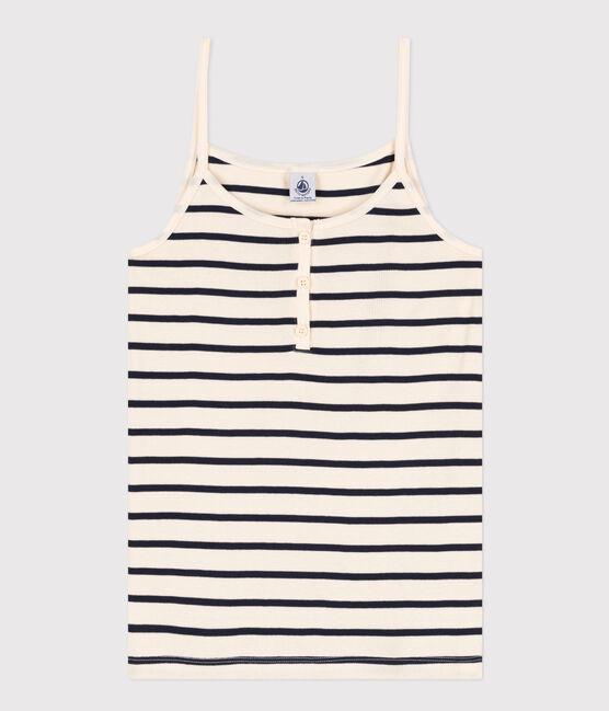 Camiseta de tirantes de algodón para mujer blanco AVALANCHE/azul SMOKING