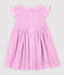 Vestido de manga corta de crepé de bebé niña rosa BOHEME