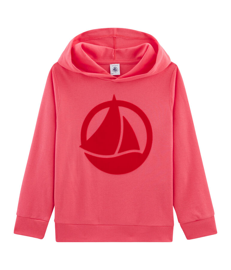 Sudadera infantil con capucha rosa