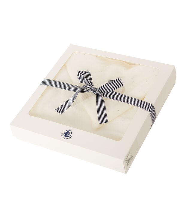 Capa de ba&ntilde;o de rizo para beb&eacute; blanco