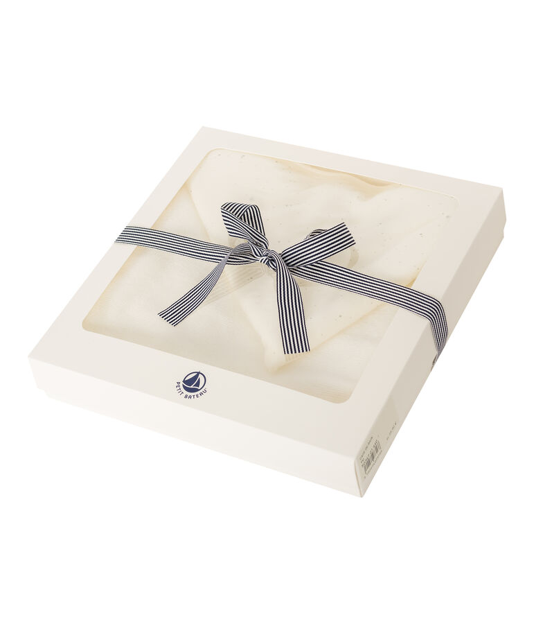 Capa de ba&ntilde;o de rizo para beb&eacute; blanco