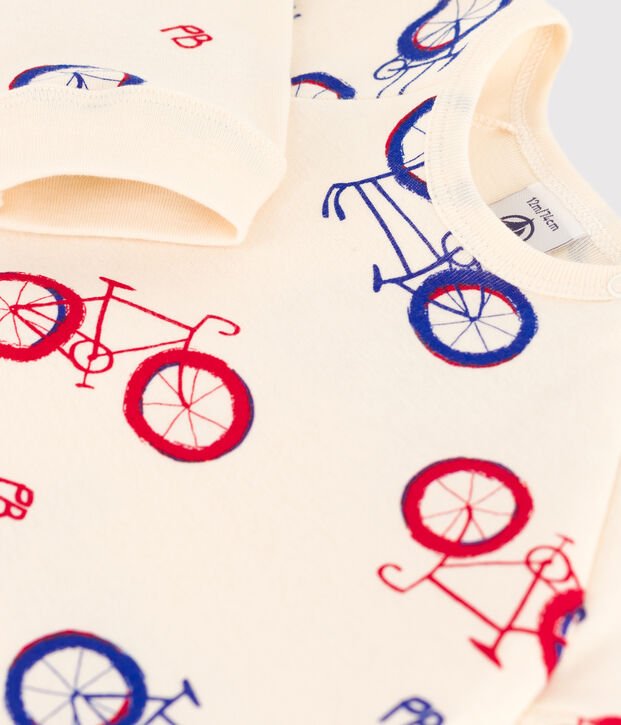 Pelele de algod&oacute;n con motivo de bicicleta para beb&eacute; crudo/multicolor