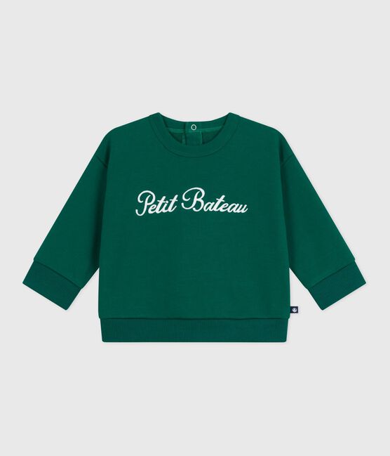 Sudadera de algodón con bordado Petit Bateau para bebé verde EVERGREEN