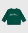 Sudadera de algodón con bordado Petit Bateau para bebé verde EVERGREEN