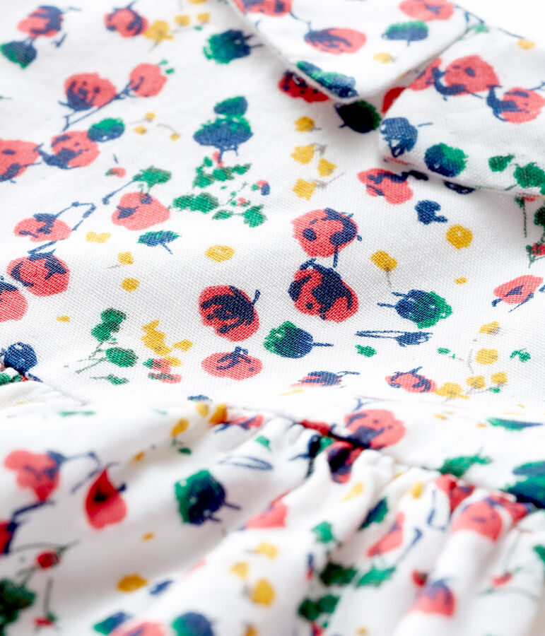 Vestido de manga larga estampado para beb&eacute; ni&ntilde;a blanco/multicolor