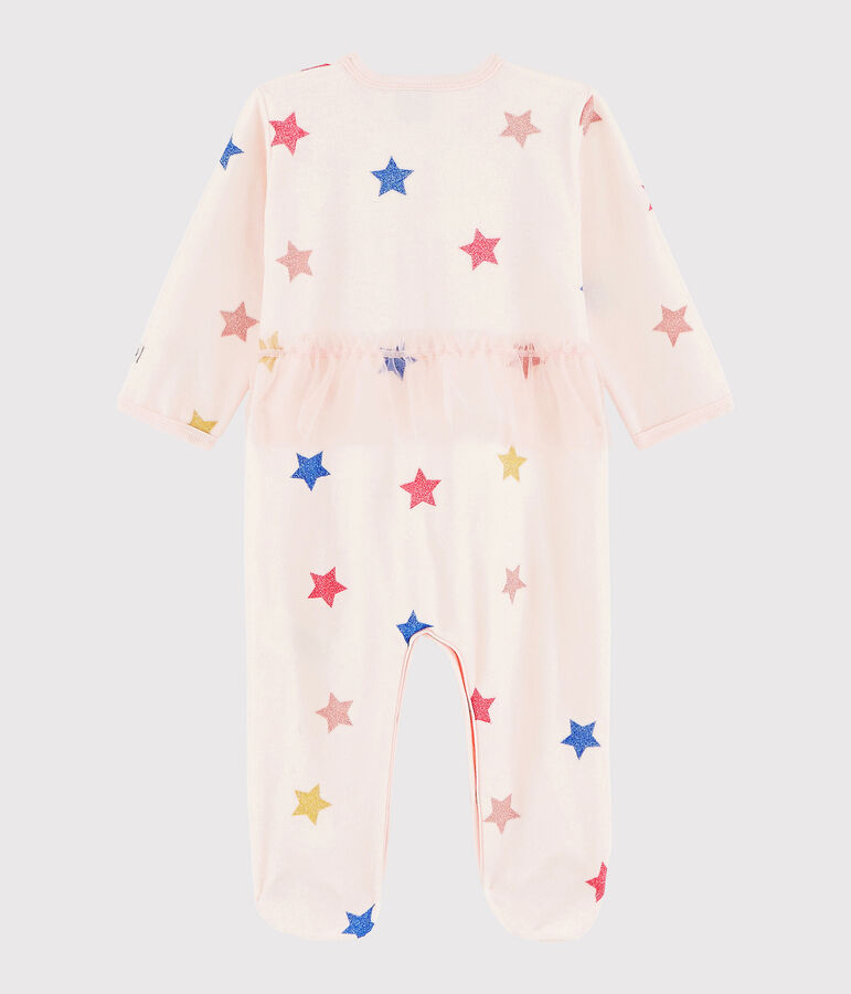 Pelele de terciopelo con estrellas para beb&eacute; ni&ntilde;a rosa/multicolor