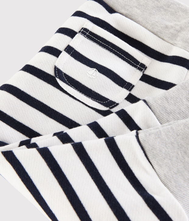 Pantal&oacute;n a rayas para beb&eacute; ni&ntilde;o blanco/azul