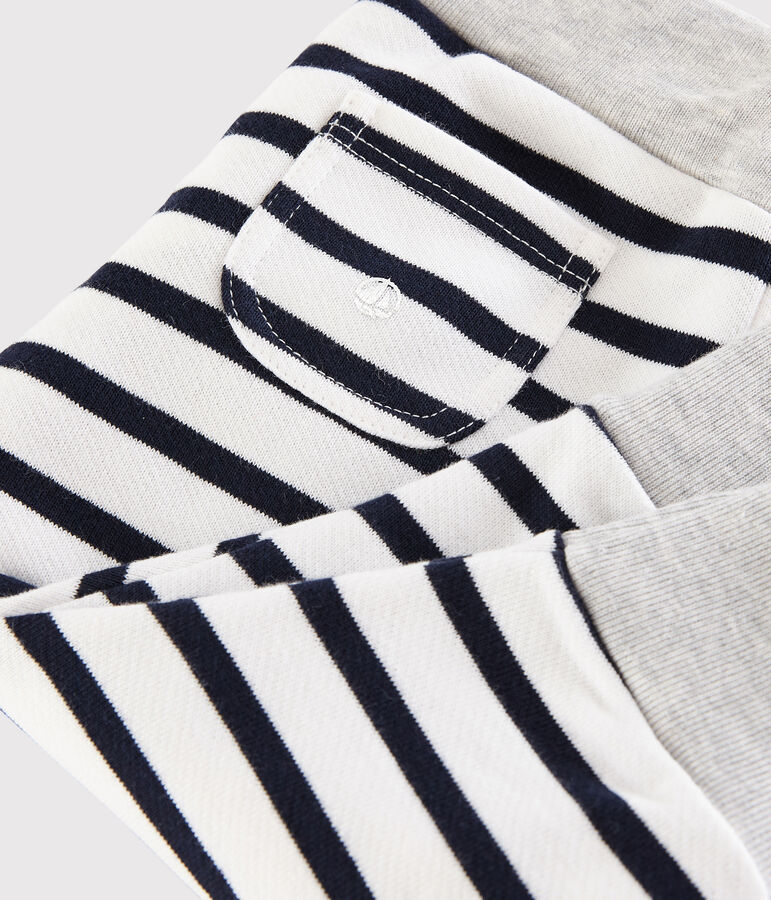 Pantal&oacute;n a rayas para beb&eacute; ni&ntilde;o blanco/azul