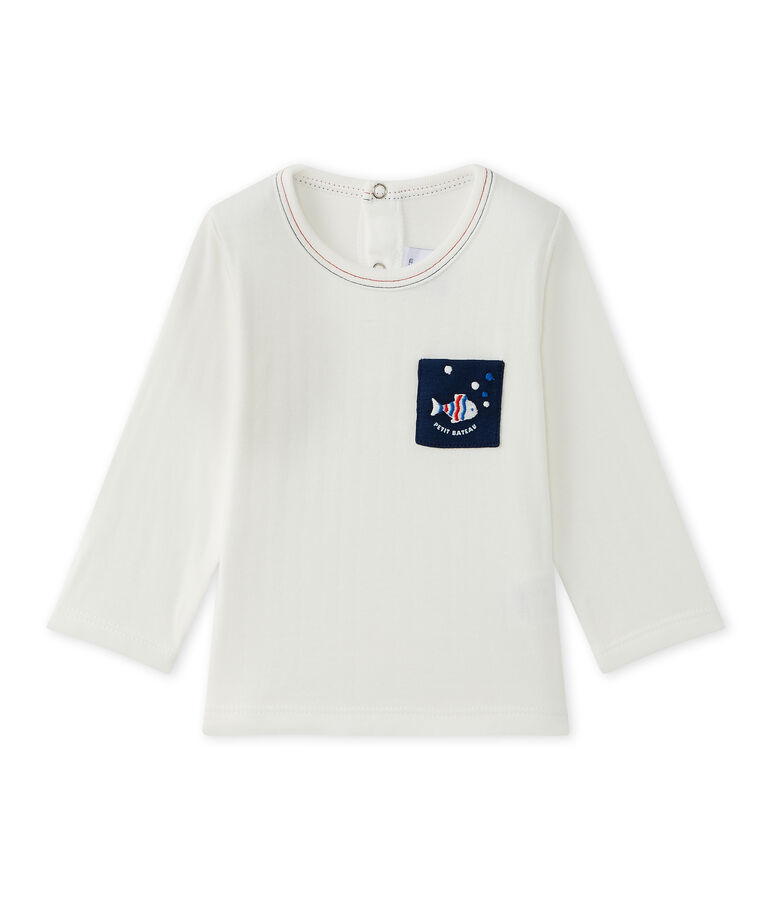 Camiseta de beb&eacute; ni&ntilde;o liso blanco