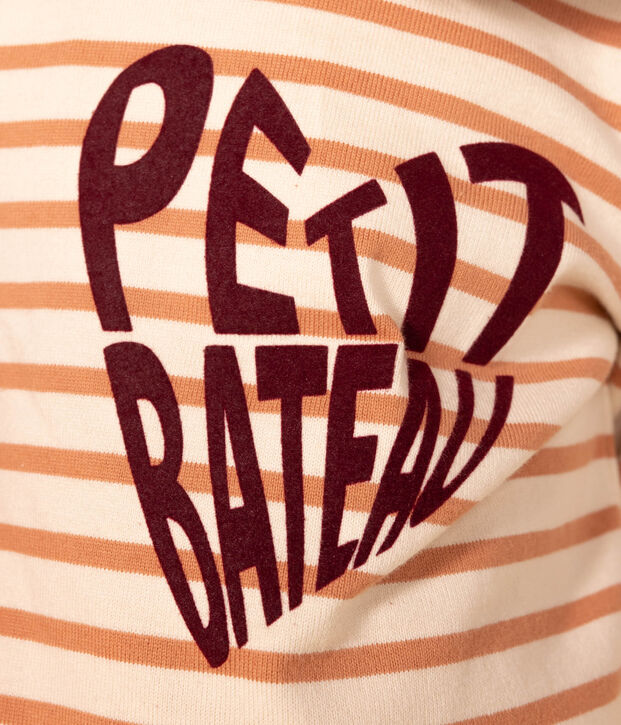 Marinera emblem&aacute;tica de algod&oacute;n para ni&ntilde;a. crudo/rosa