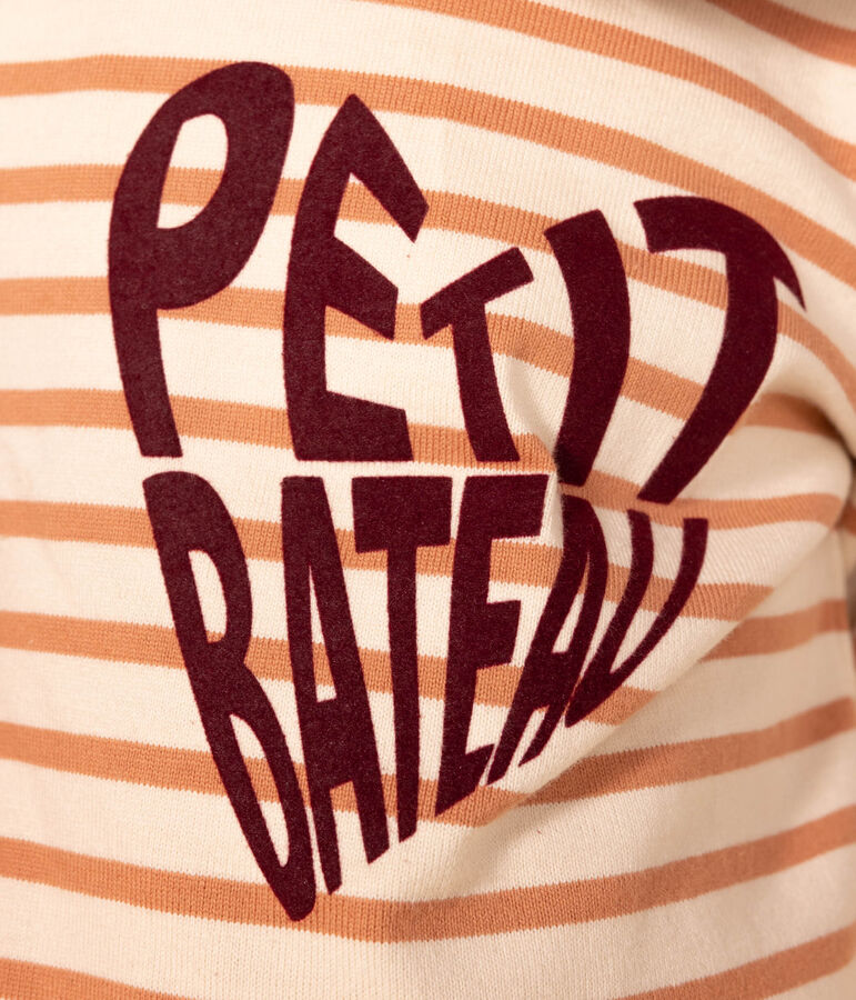 Marinera emblem&aacute;tica de algod&oacute;n para ni&ntilde;a. crudo/rosa