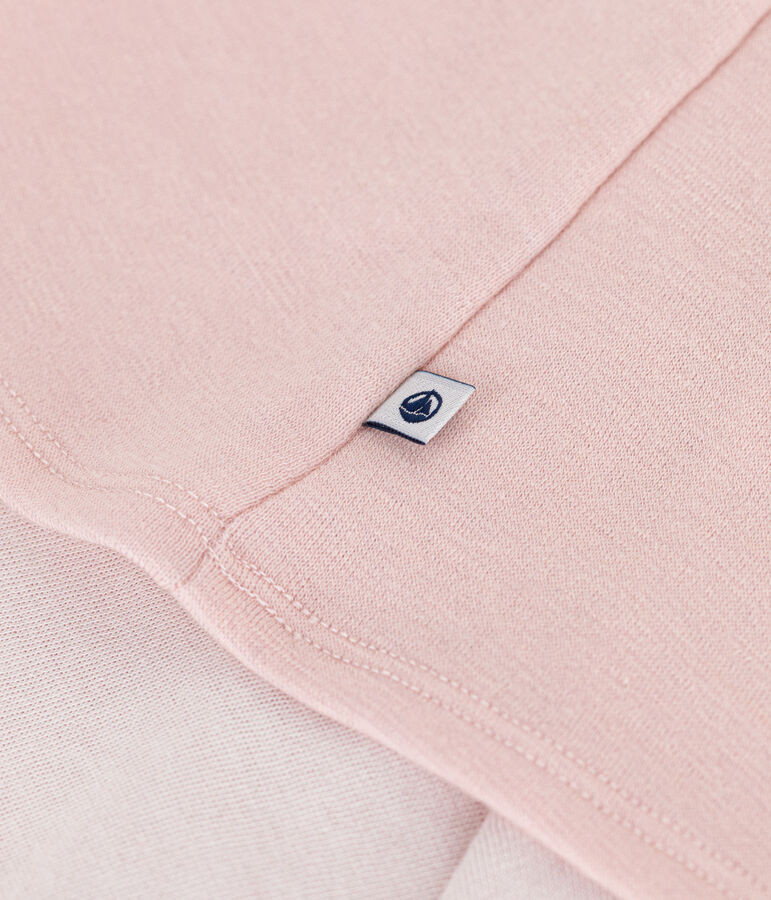 Camiseta de manga larga de lana y algod&oacute;n para mujer rosa