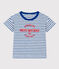 Camiseta de algodón a rayas para niño/niña blanco MARSHMALLOW/azul PERSE