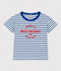 Camiseta de algodón a rayas para niño/niña