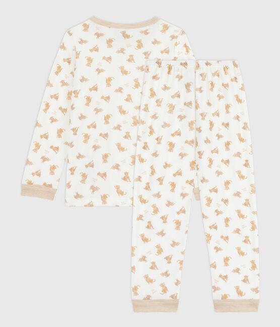 Pijama infantil de terciopelo con estampado de leopardos MILK/ MULTICO