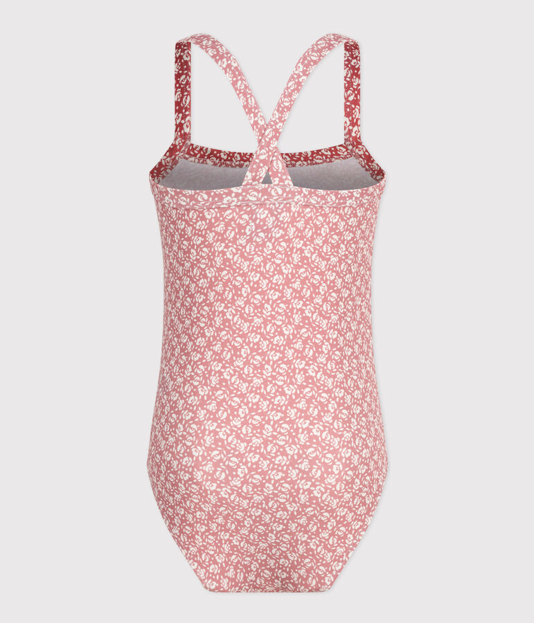 Ba&ntilde;ador estampado para ni&ntilde;a rosa/blanco