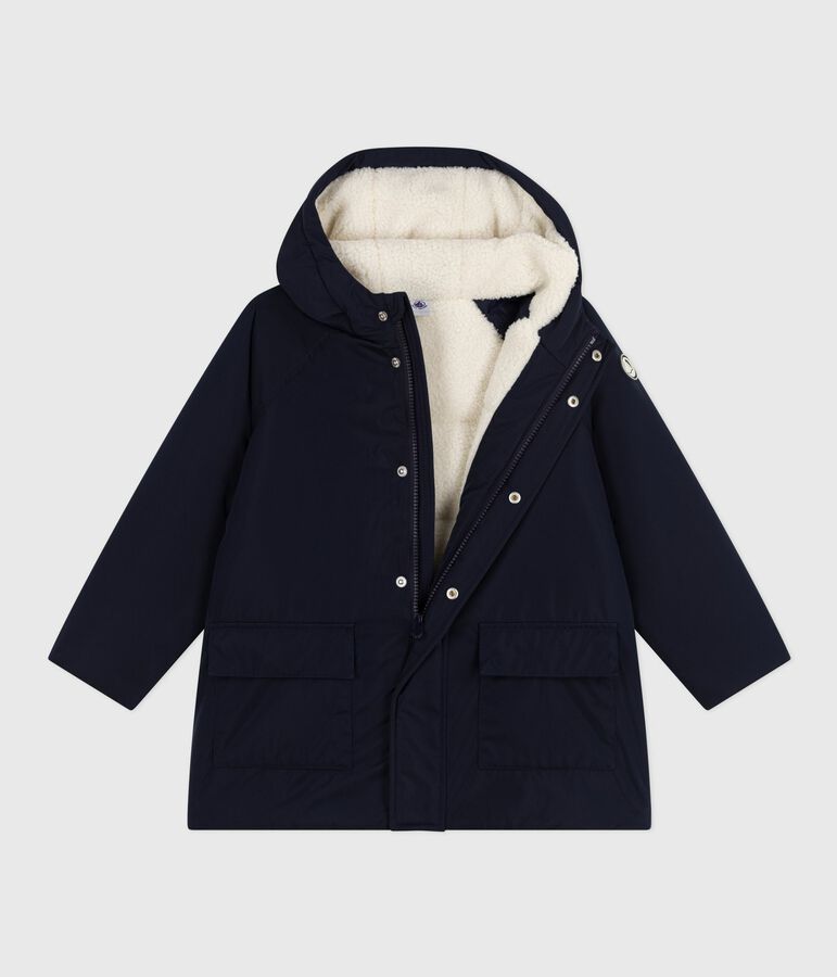 Parka infantil midi lisa azul