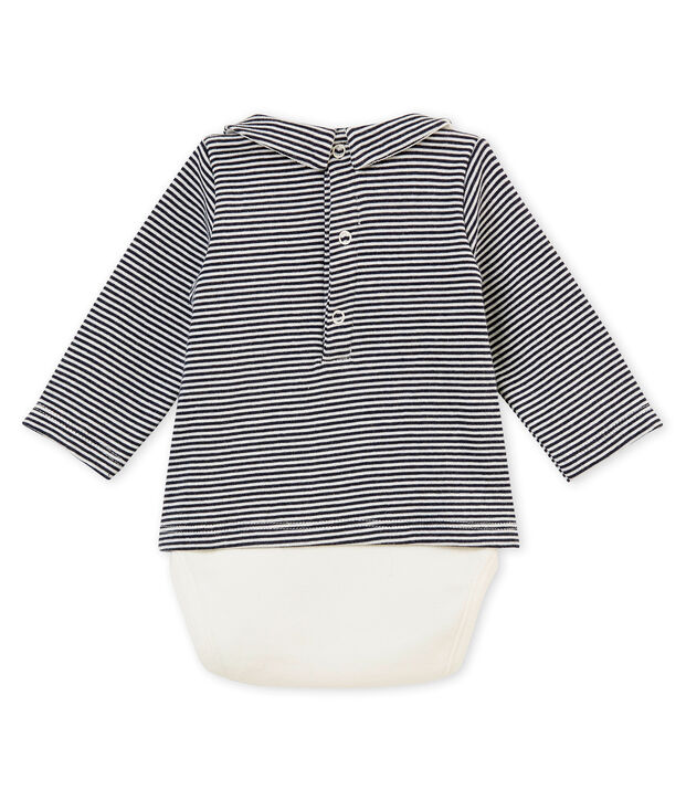 Bodi marinero de manga larga para beb&eacute; ni&ntilde;o azul/blanco
