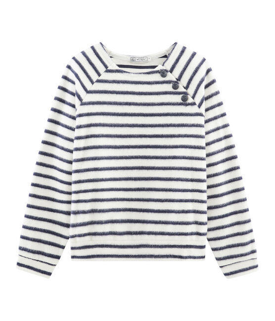 Marinera muy suave de mujer beige COQUILLE/azul SMOKING