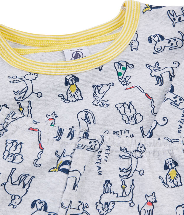 Pijama de punto para ni&ntilde;o gris/multicolor