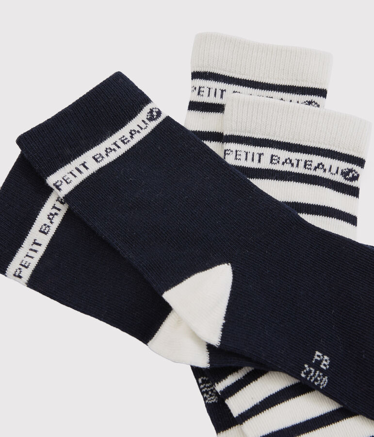 Juego de 2 pares de calcetines de ni&ntilde;a/ni&ntilde;o multicolor