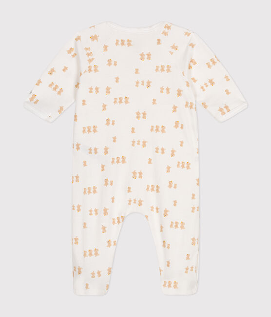 Pijama de felpa para bebé blanco MARSHMALLOW/blanco MULTICO