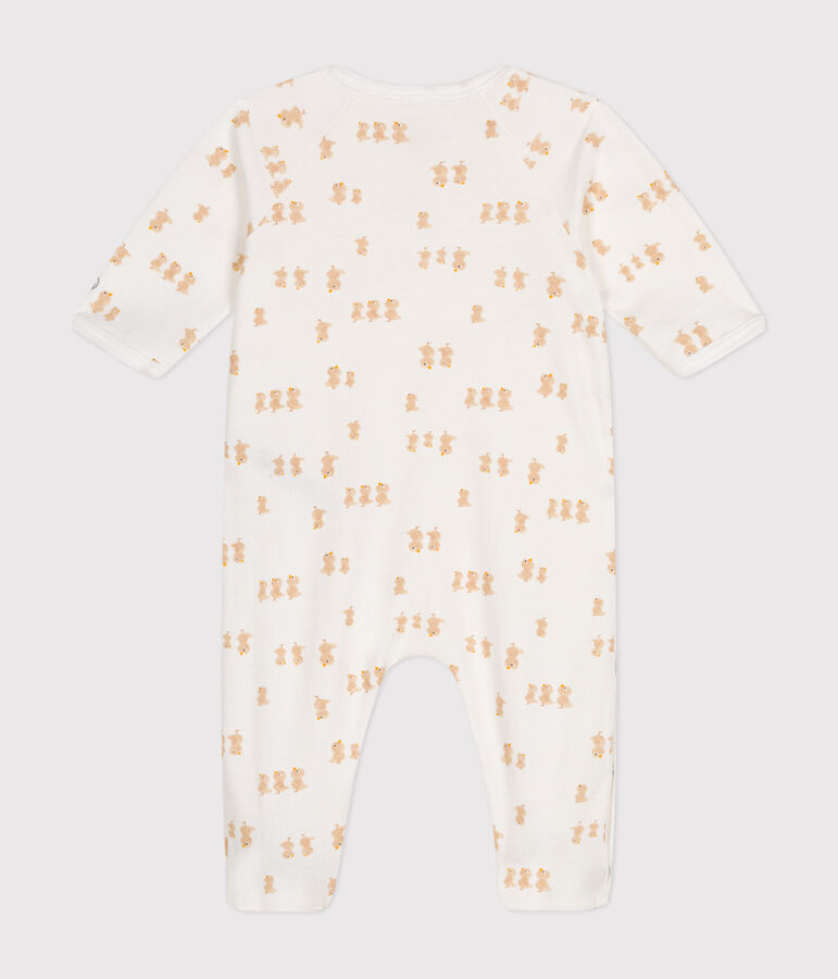 Pijama de felpa para beb&eacute; blanco/multicolor