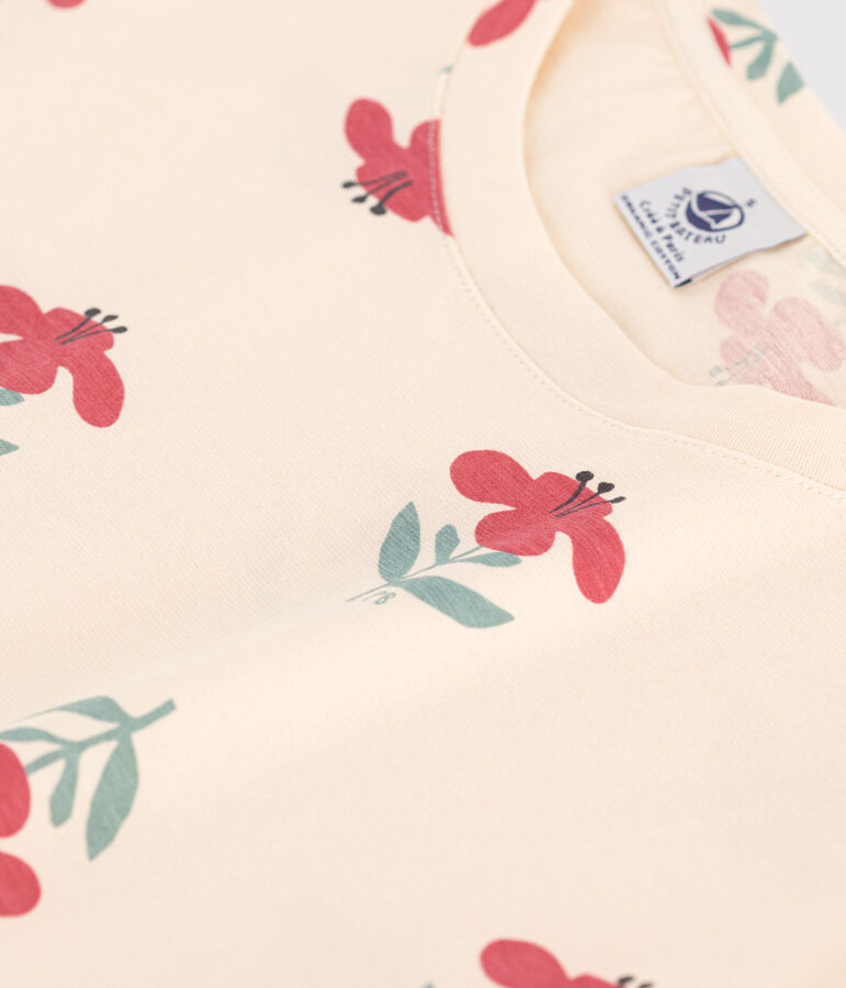 Camiseta LE DROIT de algod&oacute;n con cuello redondo para mujer crudo/multicolor