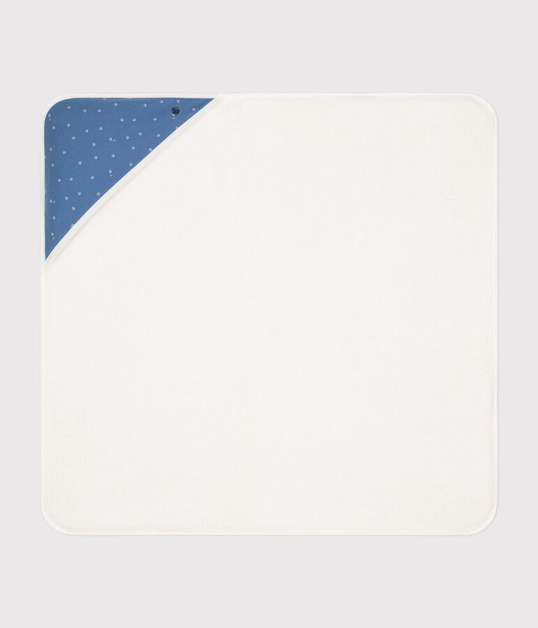 Capa de ba&ntilde;o de algod&oacute;n azul/blanco
