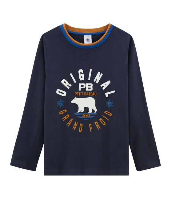 Camiseta de manga larga para niño azul SMOKING