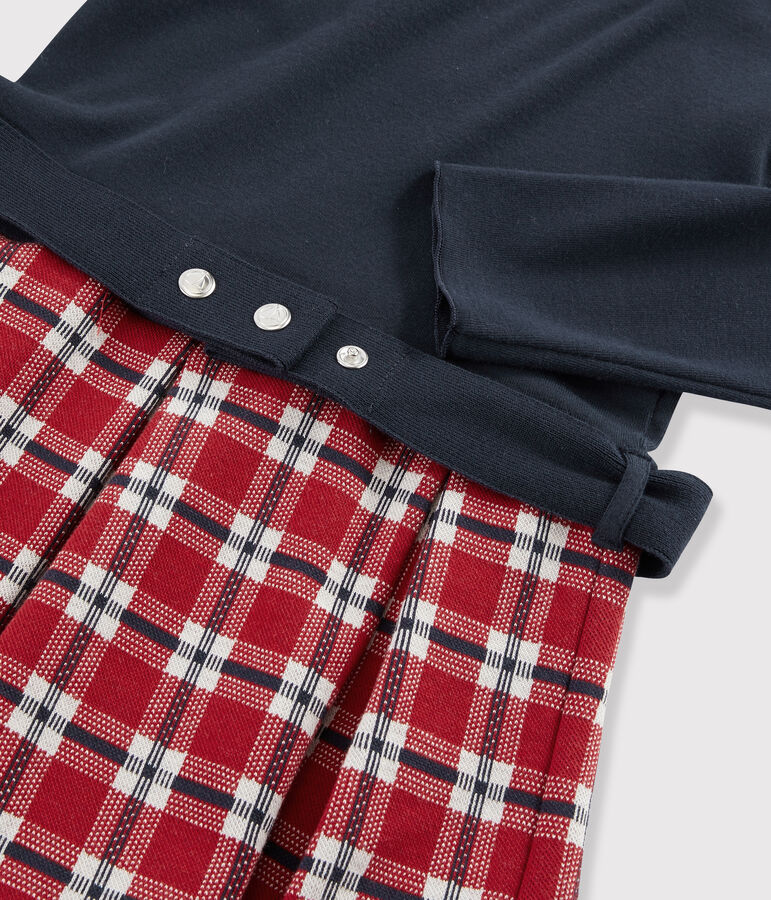 Vestido de manga larga para ni&ntilde;a azul/multicolor