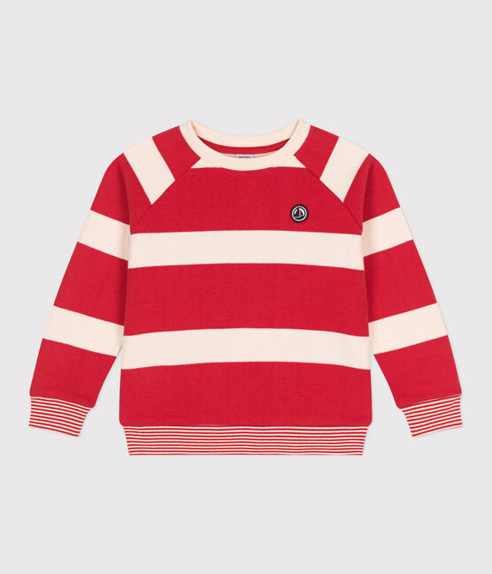 Sudadera infantil unisex de algodón a rayas rojo AURORA/ AVALANCHE