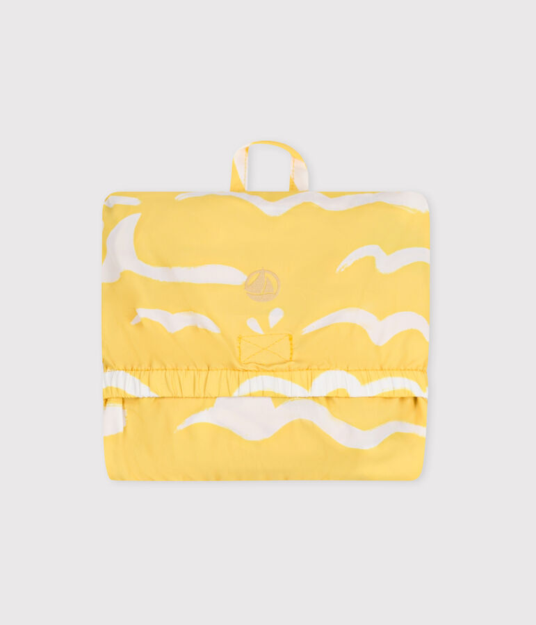 Cortavientos de poli&eacute;ster anti-UV con estampado de tibur&oacute;n para beb&eacute; amarillo/blanco