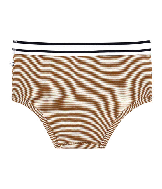 Calzoncillo para hombre con la milrayas marron BRINDILLE/blanco MARSHMALLOW