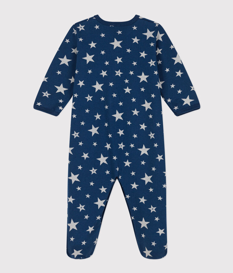 Pijama de felpa con estrellas fosforescentes para beb&eacute; azul/blanco