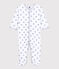 Pijama enterizo con estrellas grises de bebé de algodón blanco ECUME/gris MISTIGRI