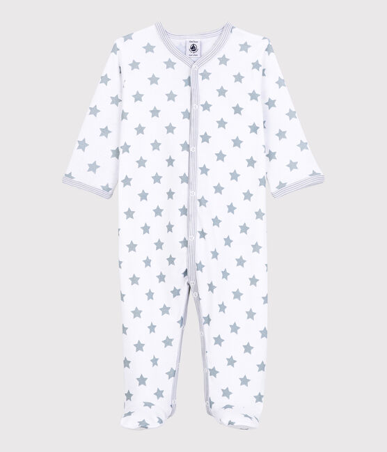 Pelele de bebé con estrellas de algodón blanco ECUME/gris MISTIGRI